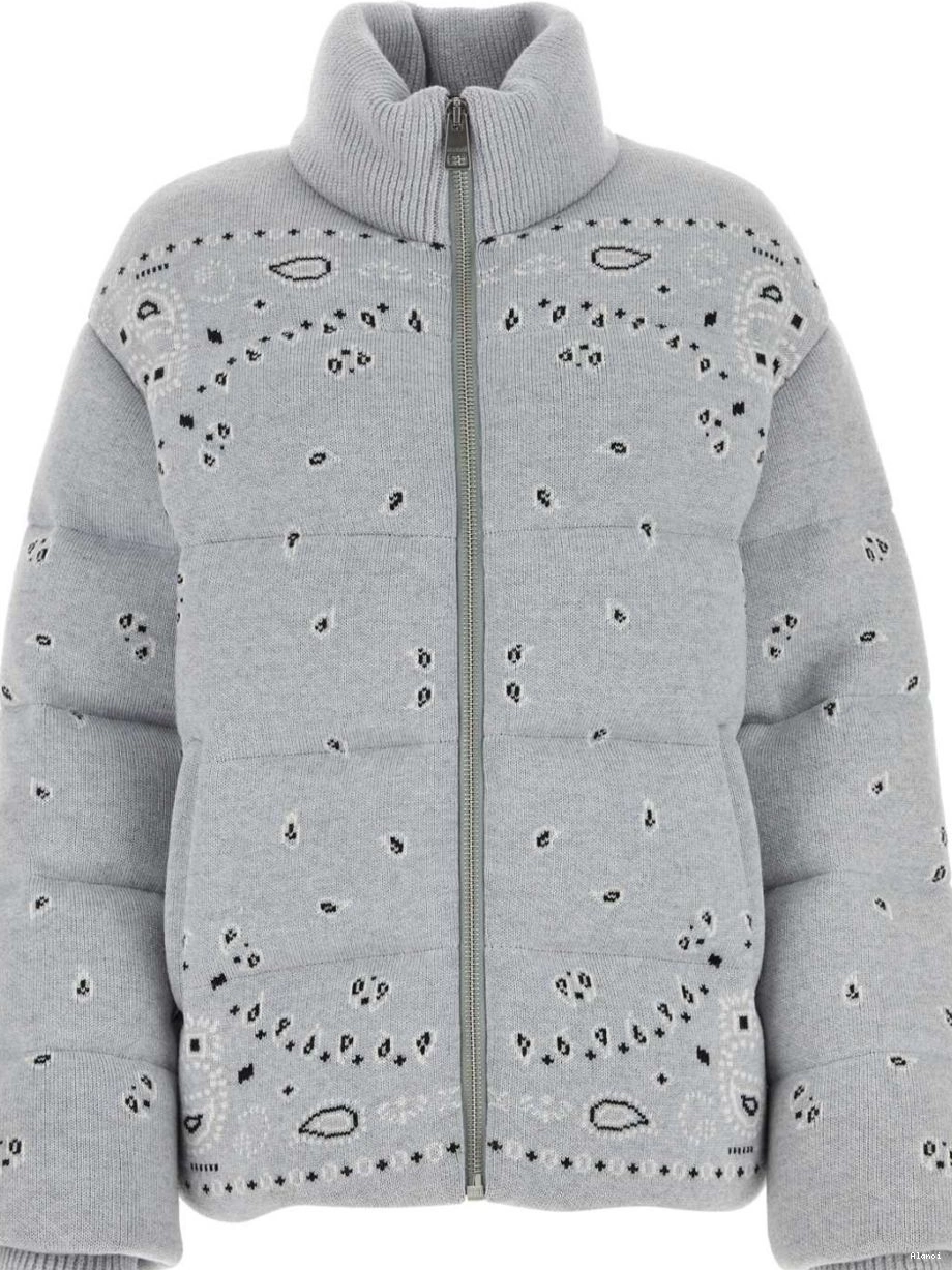 Affordable down Women zip-up Alanui bandana-print jacket 0725